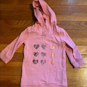 GAP Pink Hoodie with Glitter Hearts